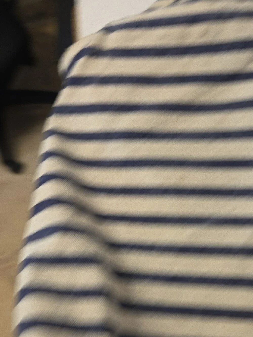 BAGGU Striped Canvas Tote in Navy and Cream